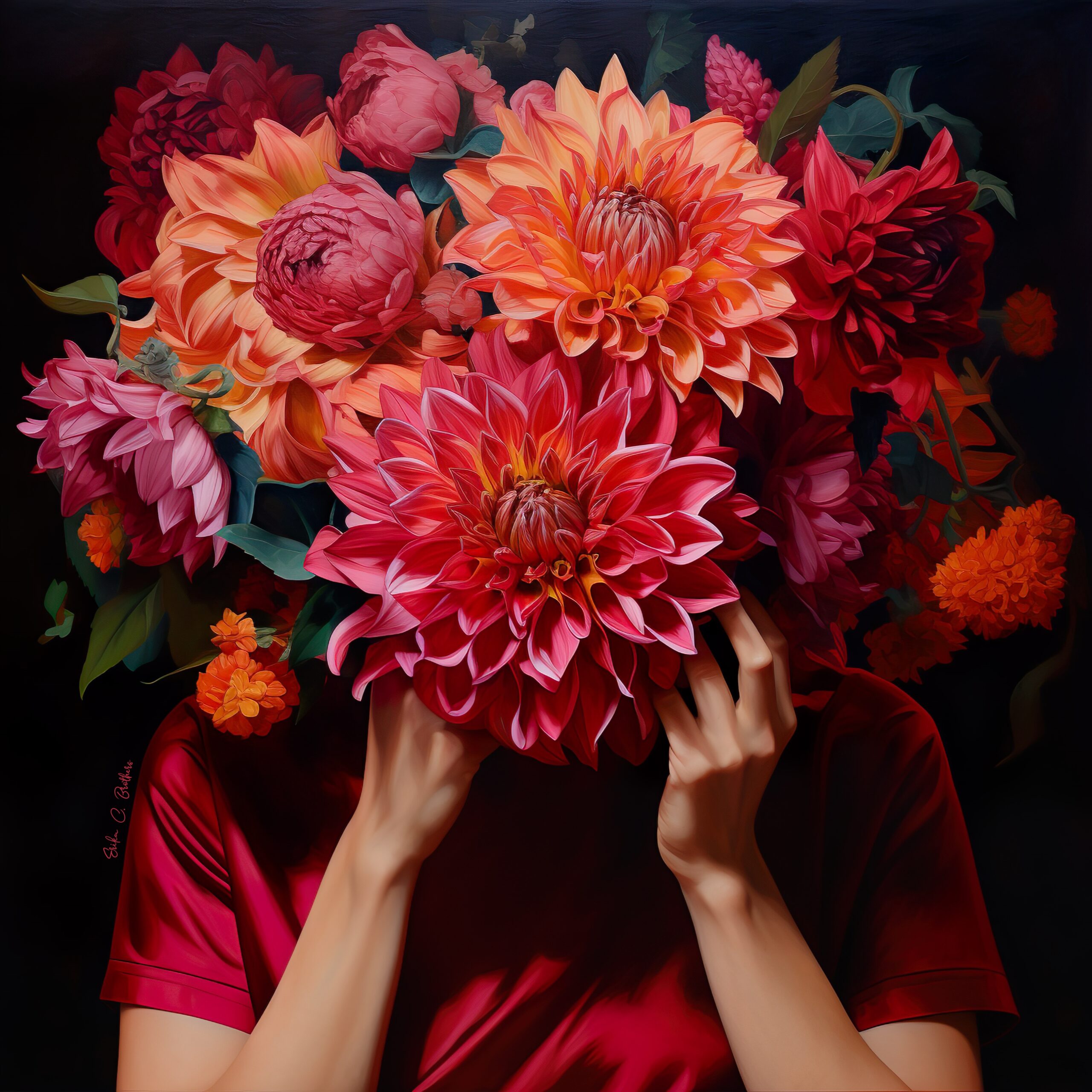 Dahlia Head - AI Art 1