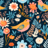 Blue birds and Florals - Wallpaper 2