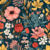 Pink and Blue Floral Garden - Wallpaper 2