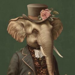 Aristocrat Animals AI Portrait - Elephant 1