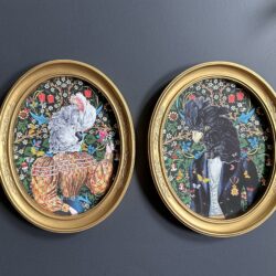 Mr. and Mrs. Feathers - Art with frame 1