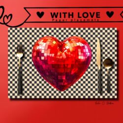 Valentines Day paper placemats double-sided print 1
