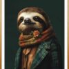 Sloth Vintage Portrait 1